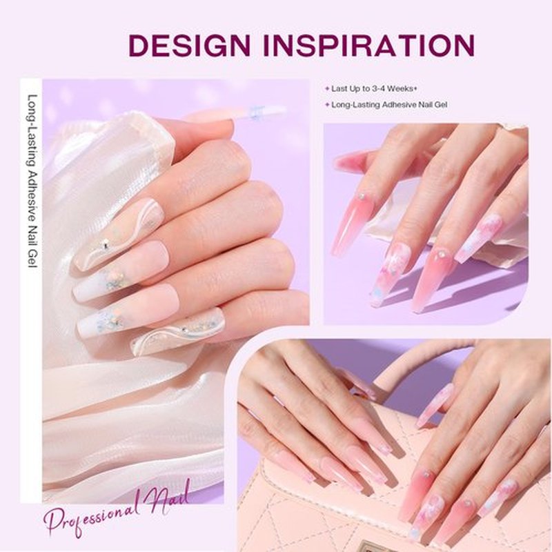 Poly Gel Nail Starter Kit: Nail Drill with 14PC Extended Gel for DIY Art at Home - Salon Quality Home Nail Art Kit Sliding Solution 48W Power U V Lamp Nail Art Designs