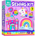 KRAFUN My First Sewing Kit for Kids Ages 5-8 - Princess & Unicorn Crafts for Girls - Make 7 DIY Felt Plush Toys with Pre-Punched Holes & Safe Plastic Needles - Educational Beginner Craft Set