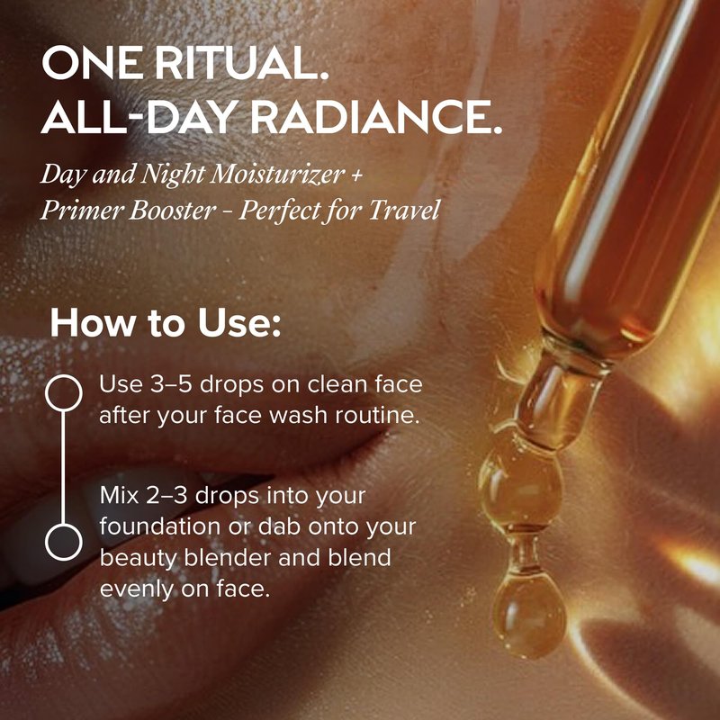 ZAAINA Extra Glow Face Serum - Natural Hydrating Glow Face Oil, Moisturizing Lightweight Oil for Dry, Dull & Sensitive Skin, Ayurvedic Moisturizer & Natural Primer for Makeup for all Skin Types - 1 oz