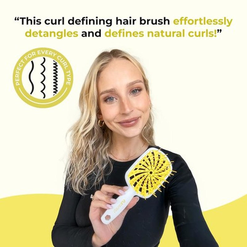 FHI Heat UNbrush Plus - Gentle Curly Hair Brush for Effective Detangling | 84 UltraFlex Bristles, Lightweight & Vented