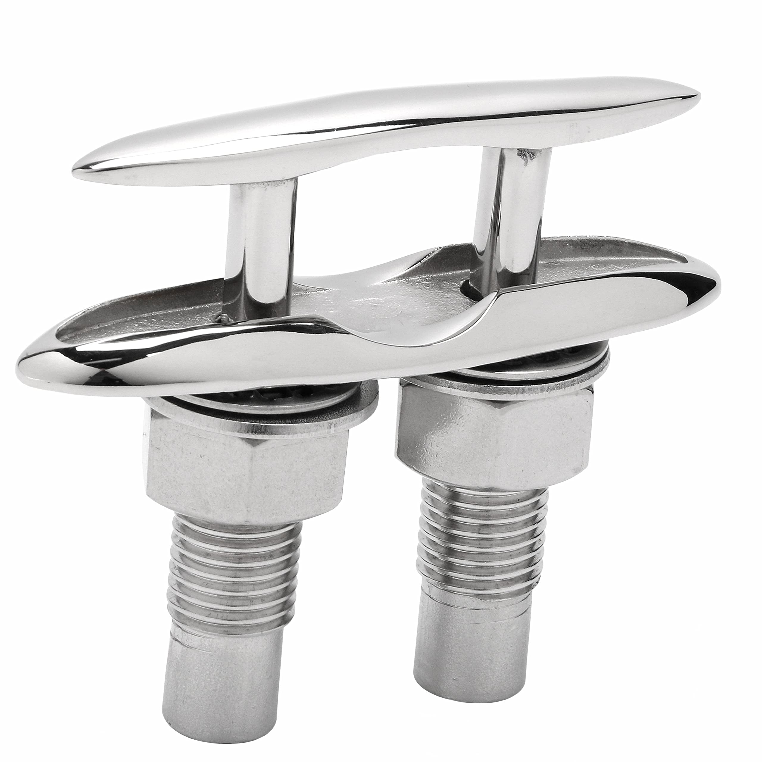 SUNOOM Pull Up Boat Cleats 316 Stainless Steel Hidden Flush Mount 6 Inch Retractable Boat Claet, Marine Cleat Pop Up Boat Cleats,Popup Cleat Yacht Marine Boat Dock Cleats Dock Boat Deck Cleat