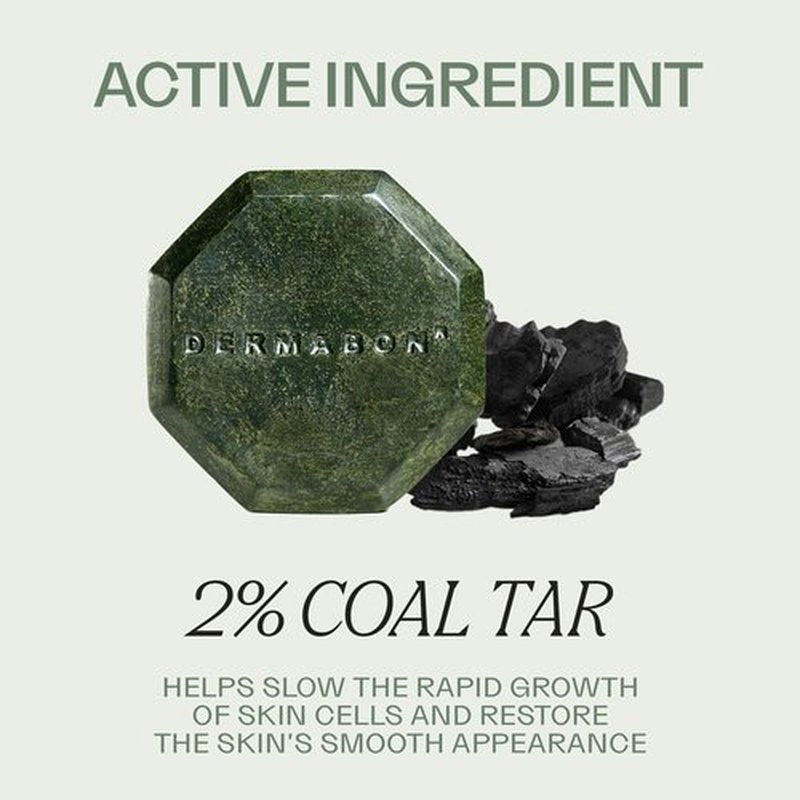Dermabon Psoriasis, Dermatitis & Dandruff Control soap bar with 2% Coal Tar as its Active Ingredient - 1 Pack