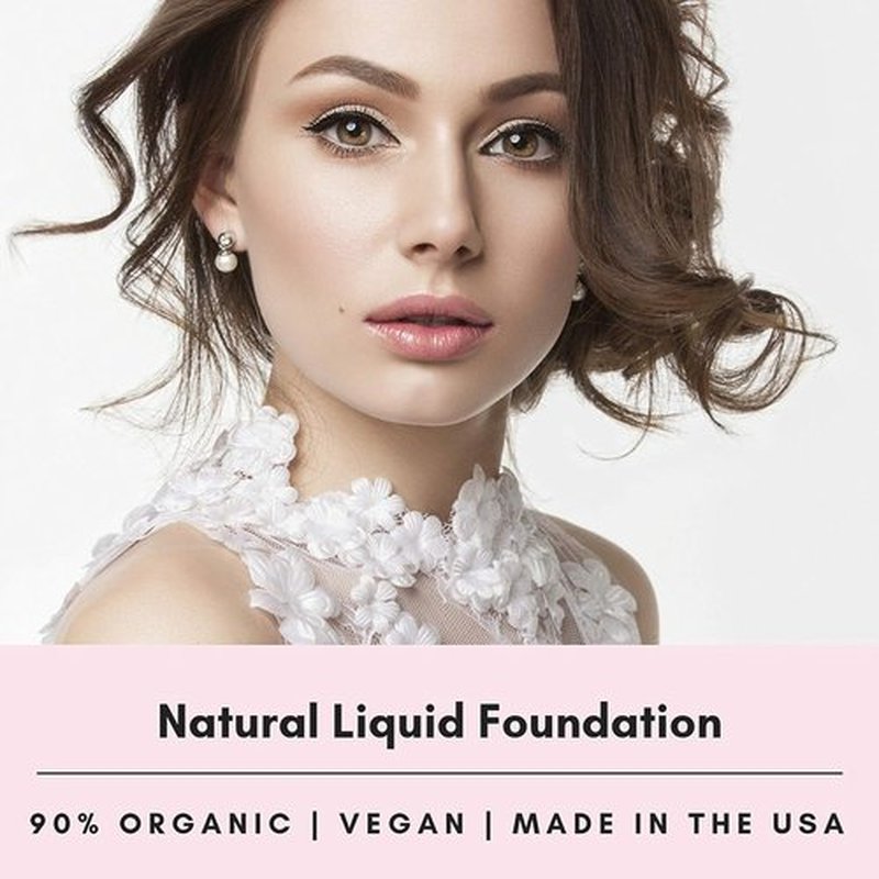 Mom's Secret 100% Natural Liquid Foundation - Organic Vegan Formula with Aloe | Cocoa, 1 Fl Oz