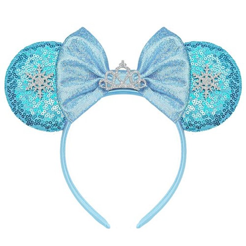 Snowflake Costume for Girls Adult Women Princess Dress up 4-6 Accessories Birthday Party Decorations Kids Favors Toys for Age 4-7 Mouse Ears Headband