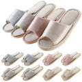 Mepase 8 Pairs Disposable House Slipper for Guests Open Toe Breathable Comfortable Spa Slippers for Indoor Home