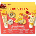 Burt's Bees Tips and Toes Gift Set - 6 Travel Size Essentials with Pomegranate Lip Balm & Creams