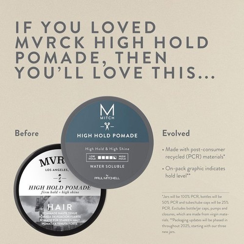 MITCH by Paul Mitchell High Hold Pomade - Maximum Hold & Shine for All Hair Types