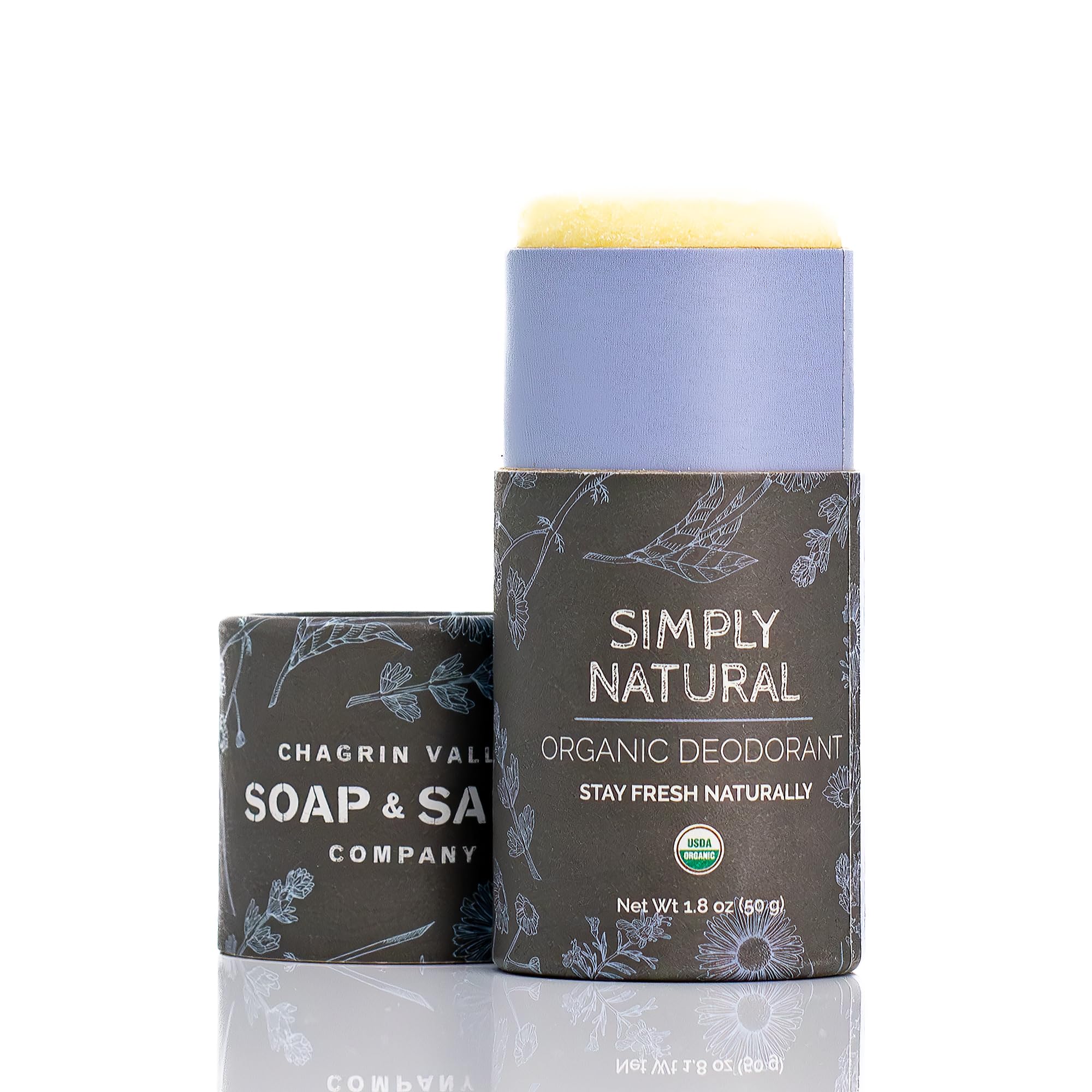 Organic Natural Deodorant Stick, Natural Scent, Chagrin Valley Soap & Salve