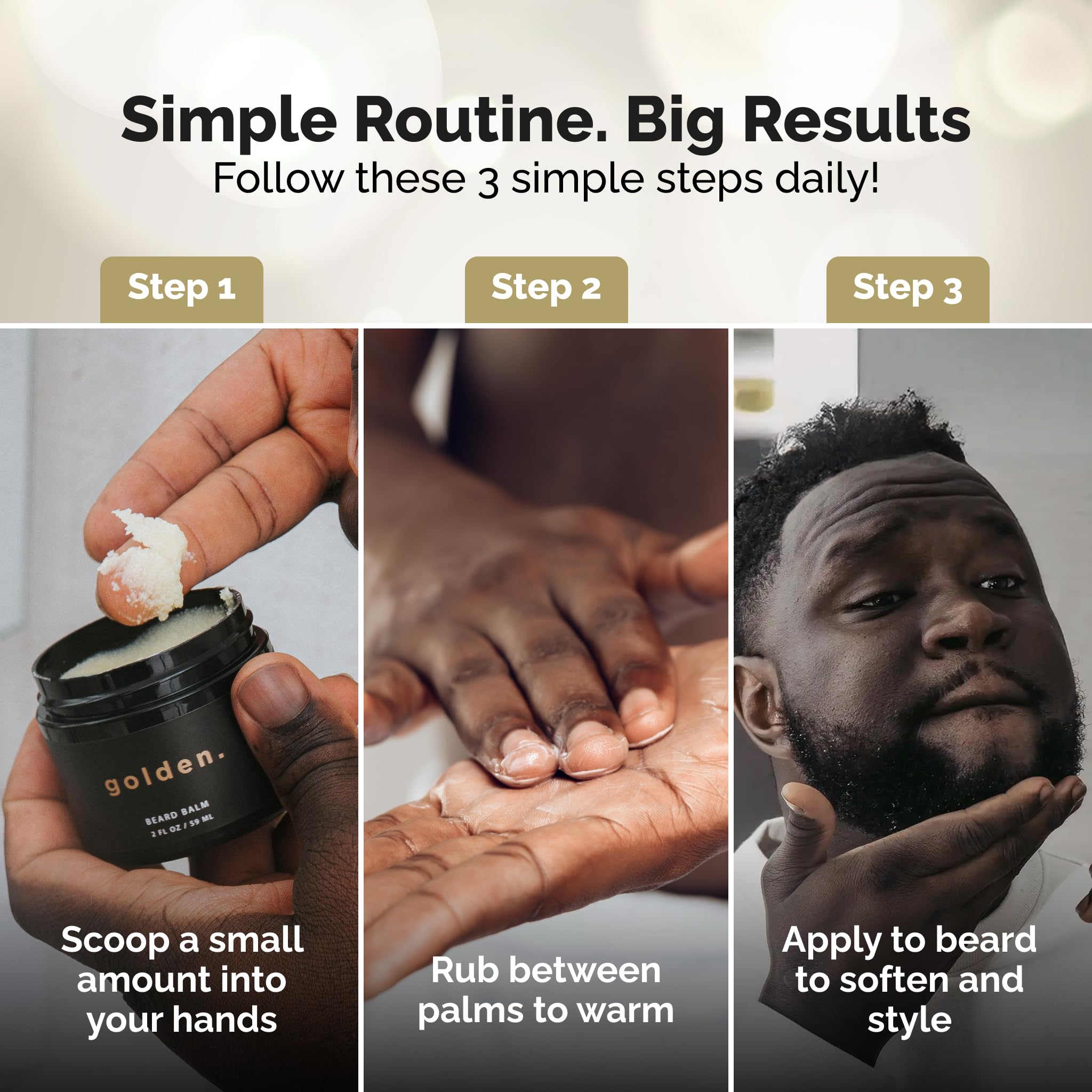 Golden Grooming Beard Balm - Tames Flyaways & Promotes Thicker Growth - Natural Styling Wax with Shea & Mango Butter - Relieves Beard Itch & Dandruff - Cedar Frost, 4oz