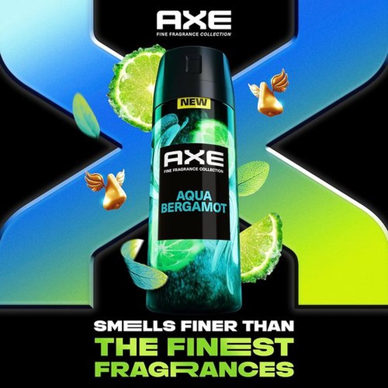 AXE Fine Fragrance Collection Deodorant Body Spray - 72H Odor Protection | Aqua Bergamot, 4 oz, 3 Count