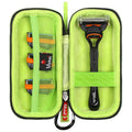 Mchoi Hard Carrying Case Fits for Fusion5 Men’s Razor & Proglide Shield Men's Razor, Case Only (Black, Green)