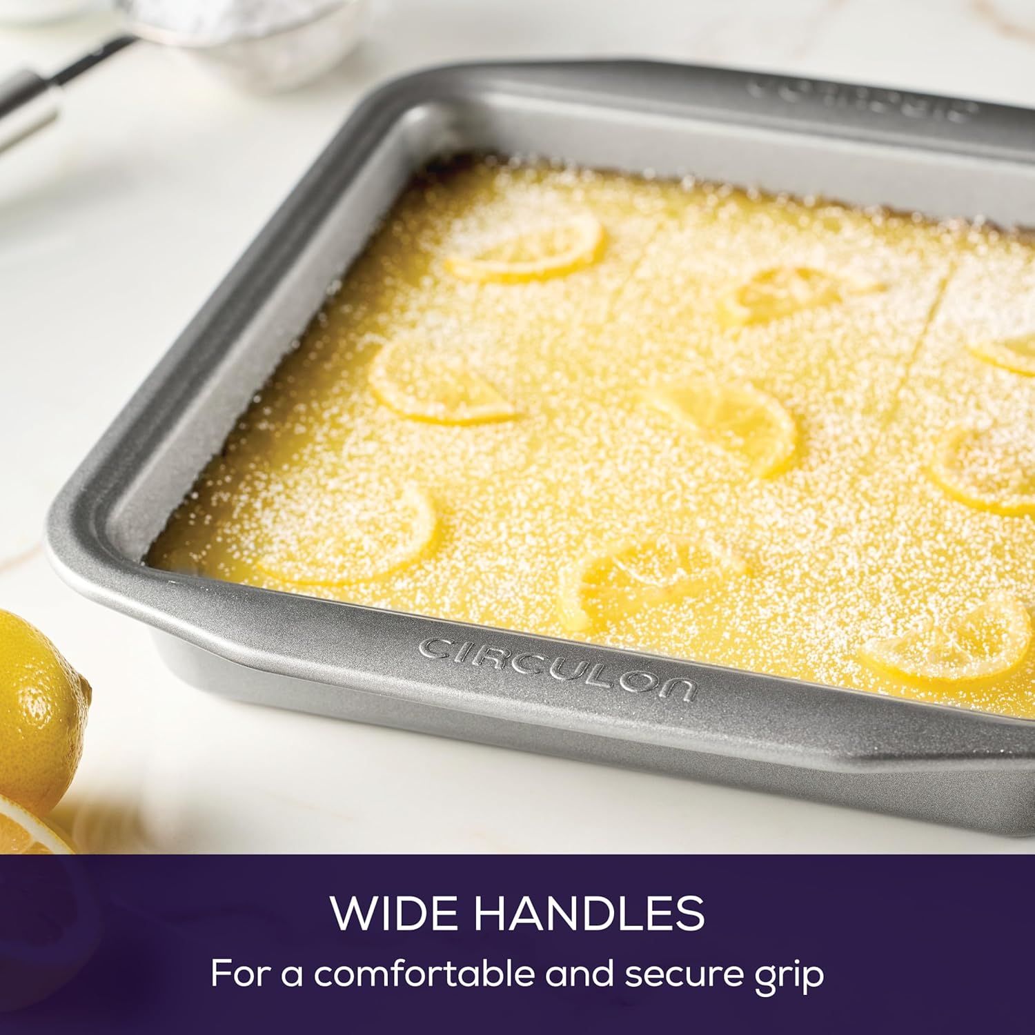 Circulon Nonstick Baking Pan | 9-Inch Square Cake Pan in Gray - Durable & Easy to Clean