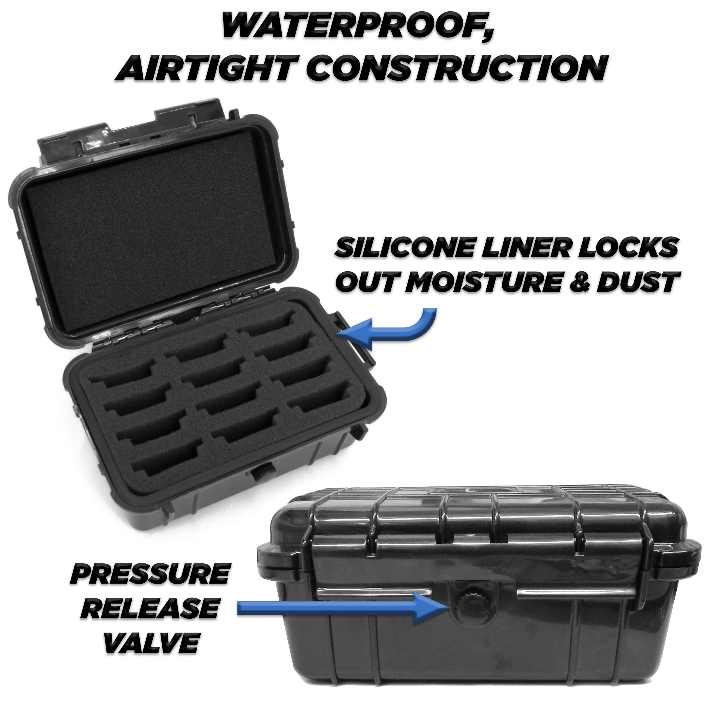 CASEMATIX Protective Clipper Blade Holder for 12 Blades - Waterproof Clipper Blade Storage Case with Custom Barber Blade Holder Foam Interior and Hard Shell Impact-Resistant Outer, Case Only