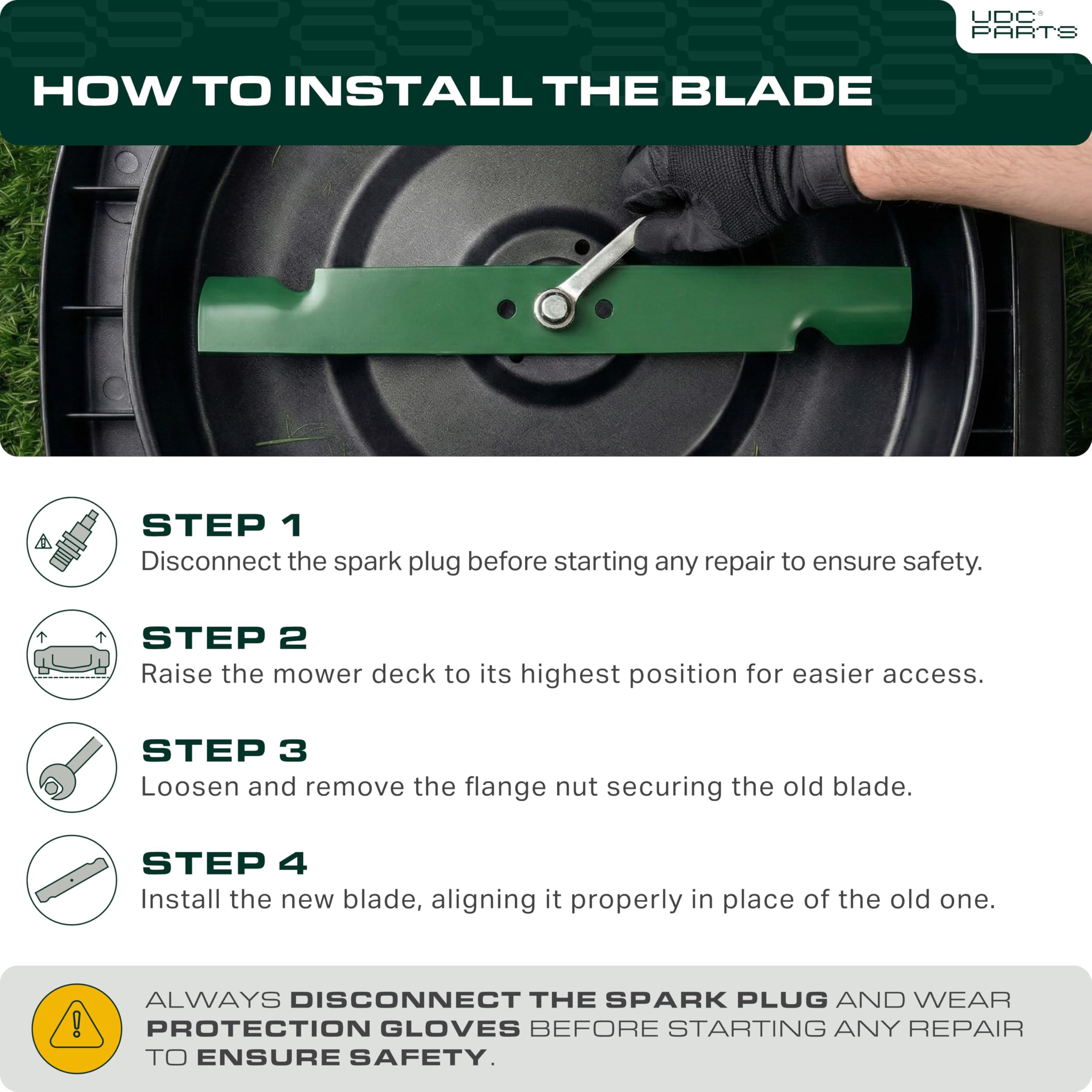 UDC Parts 532187256 54 inch High Lift Lawn Mower Blades 5-Point Star,3 Pack