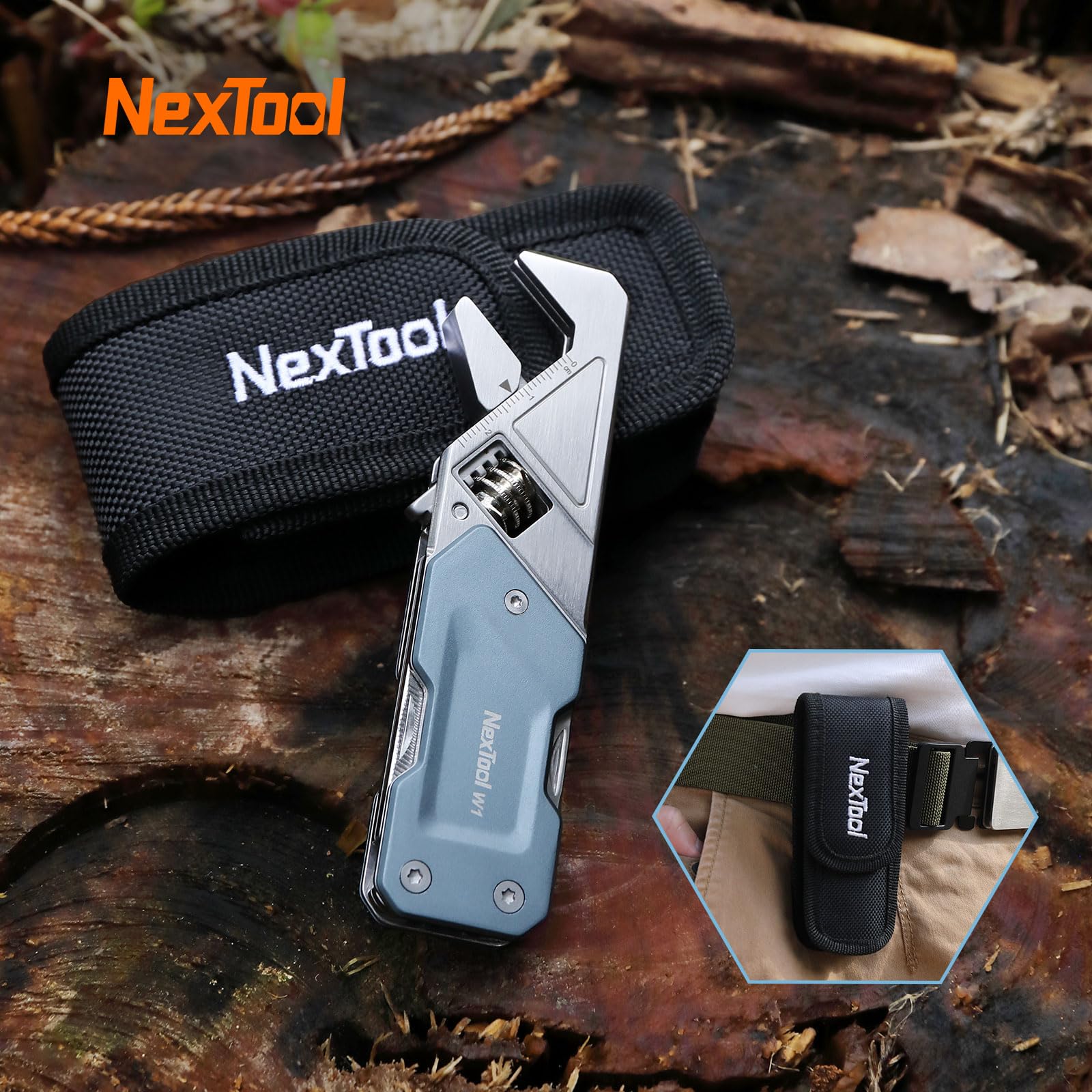 NexTool W1 Adjustable Wrench Multitool, 6-in-1 EDC Screwdriver Tool