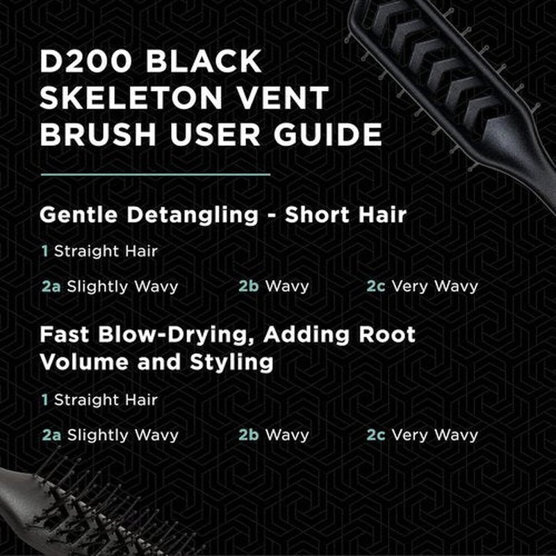 Jack Dean by Denman D200 Flexible Vent Brush - Ideal Styling Tool for All Hair Types (Black)