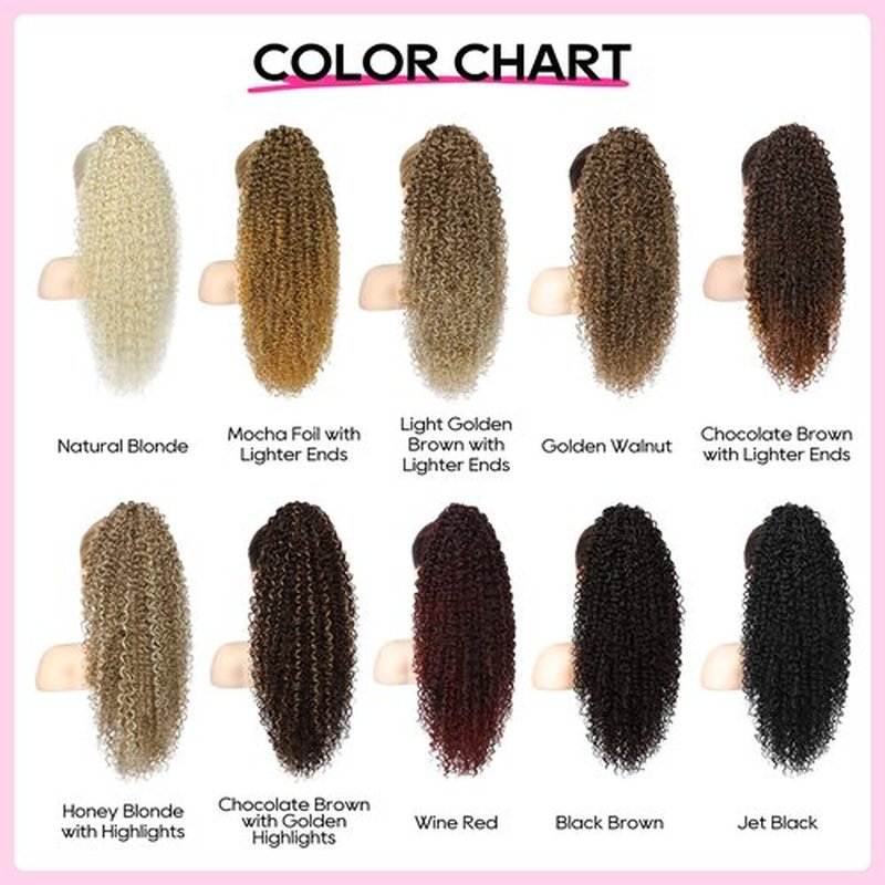 REECHO Ponytail Extension - 26" Long Curly 2-in-1 Claw Clip & Drawstring Ponytail Hair Extensions 100% Super Protein Pony Tail Hairpieces for Women - Jet Black