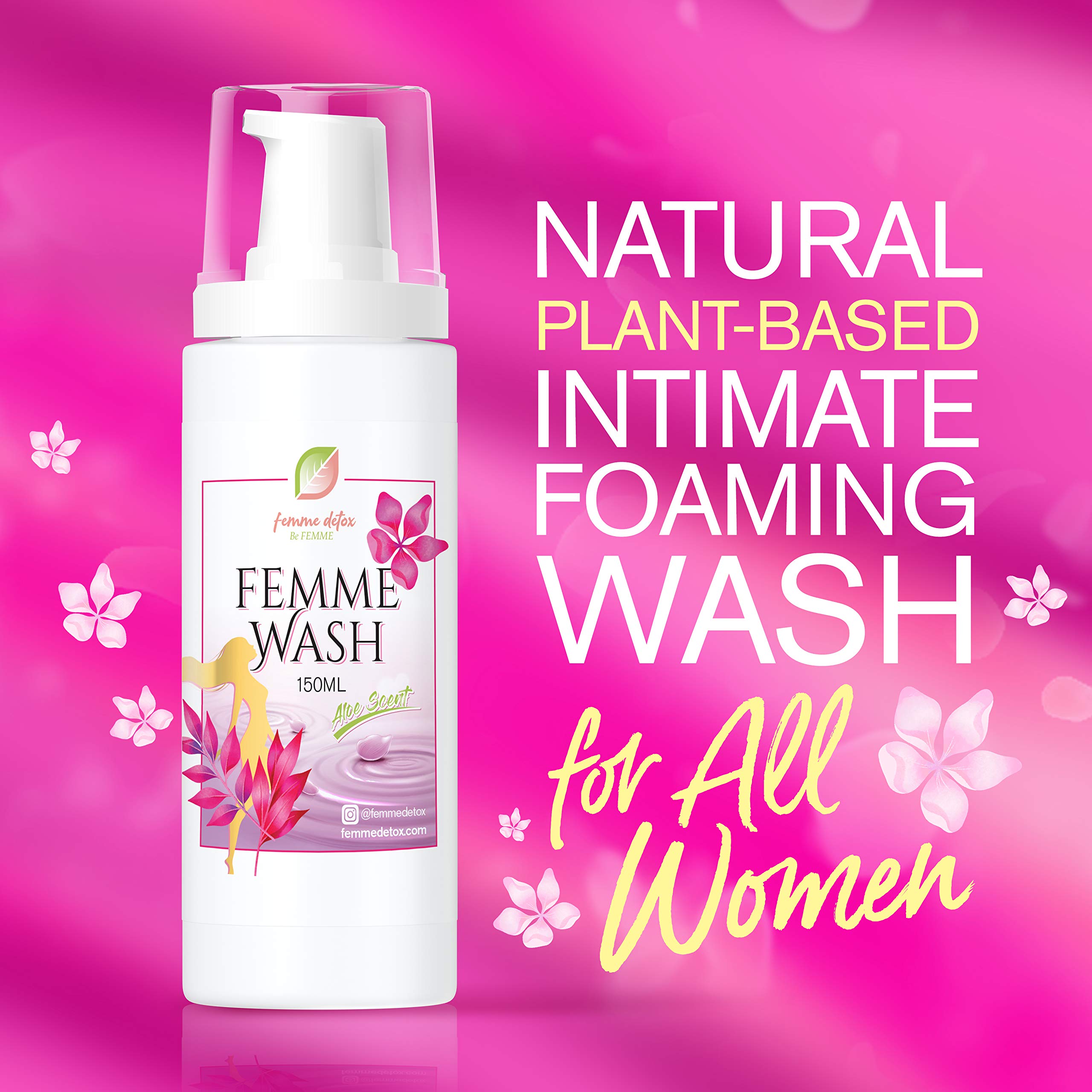 Femme Detox Femme Wash Natural Feminine Wash For Women Sulfate-Free and Paraben-Free Feminine Care to Help Restore pH Balance for Women | 150 ML