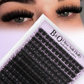 B&Q Fluffy Lash Clusters Thick 200D, Volume Eyelash Clusters 10-18mm, D Curl Cluster Eyelash Extensions, Supersoft Individual Lashes Wispy Cluster Lashes Dramatic Full Look Eyelash（200D）