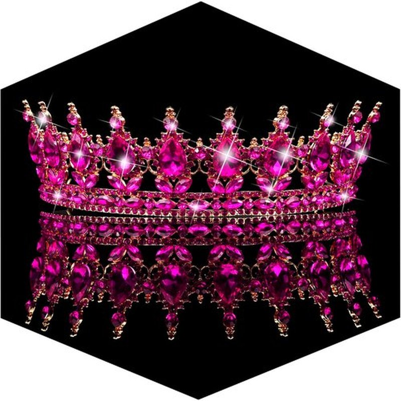 TOBATOBA Hot Pink Tiaras and Crowns for Women, Crystal Wedding Tiara for Bride Queen Crown, Royal Princess Quinceanera Headpieces for Birthday Prom Pageant Halloween Cosplay