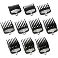 VALLNEI 10-Piece Metal Clip Clipper Guards for Wahl, Full Set #0.5 to #8 (1/16"-1"), Premium Guide Combs Compatible with Magic Clip, Senior, Legend, Super Taper, 100th Anniversary - Black