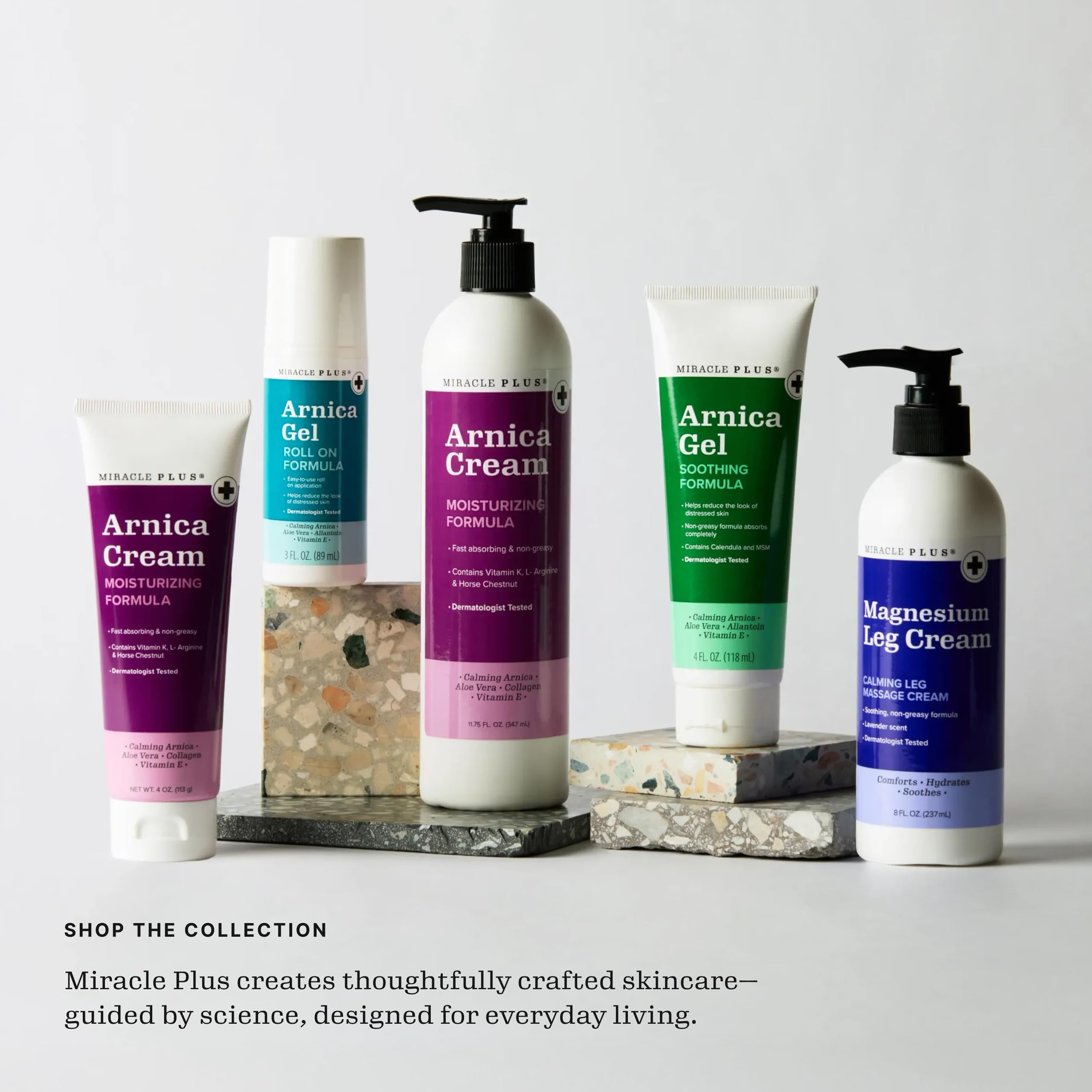 Miracle Plus Magnesium Leg Cream | Magnesium Lotion Calming Leg Cream For Leg Relief | Herbal Moisturizer Topical Body Butter Soothes + Calms Sensations, Itching, & Shaking, 8oz, 3 Piece