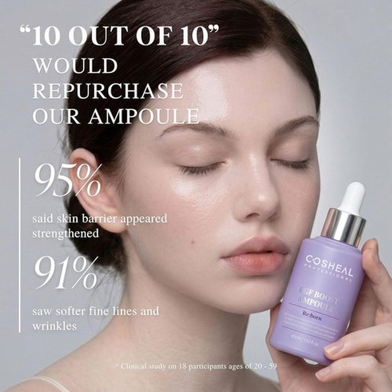 **Regine Switzerland EGF Boost Ampoule - Skin-Firming Anti-Aging Serum with Peptide & Amino Acids | 1.52 fl oz**