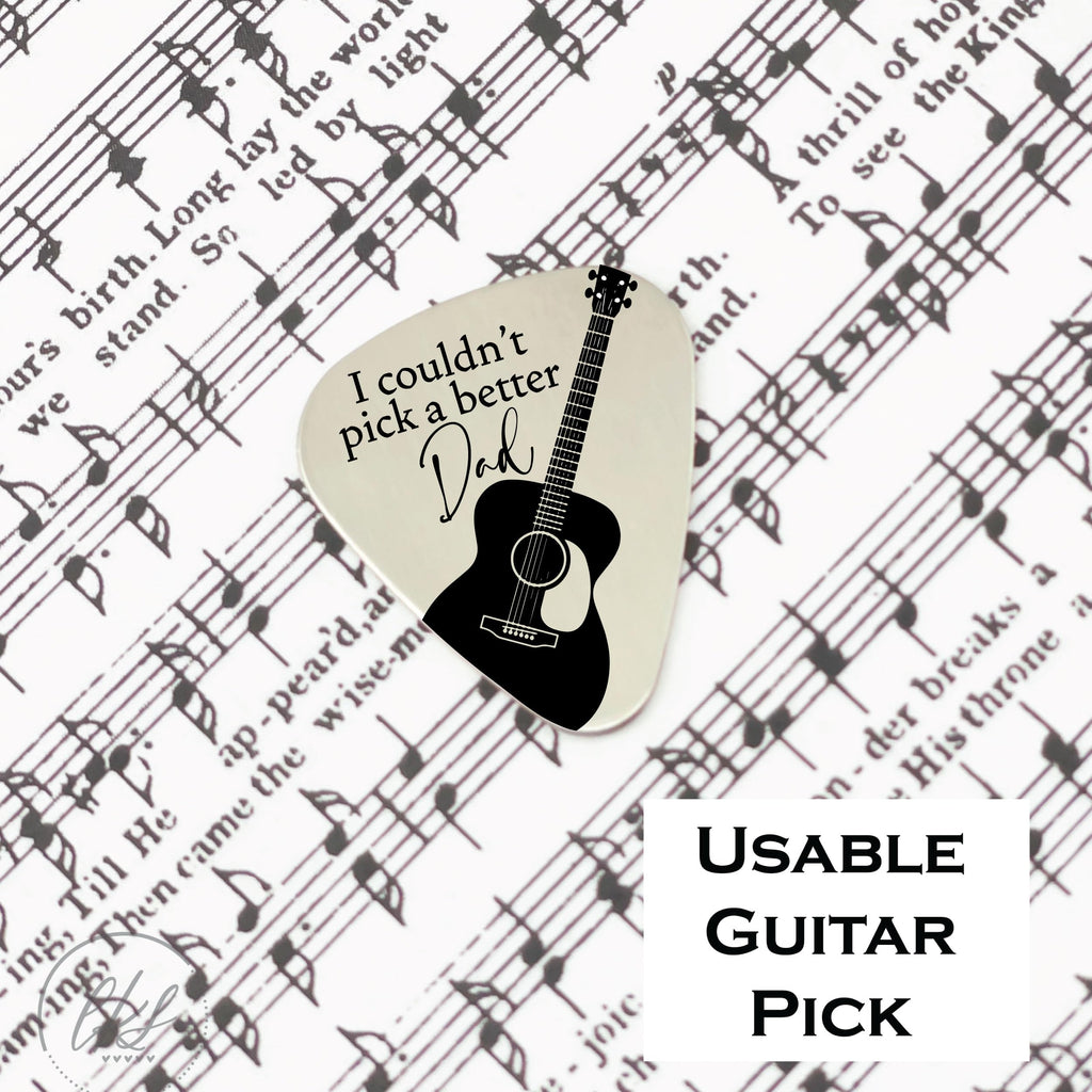 SM Design for Dad 1st Father's Day Guitar Pick Couldn't Pick A Better Dad Guitar Pick for Dad Gift Birthday Gift for Dad Stocking Stuffer for Dad (Dad)