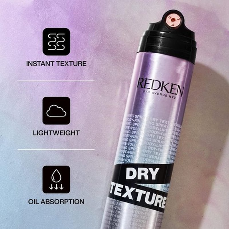 Redken Dry Texture Hairspray - Lightweight Volumizing Spray for All Hair Types | Medium Hold, Beachy Finish
