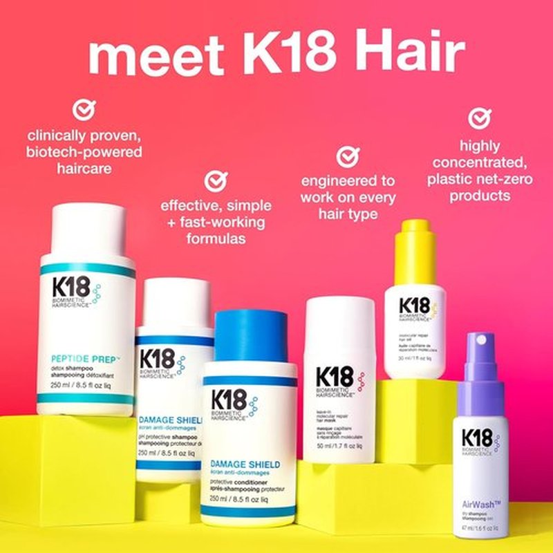 K18 AirWash™ Dry Shampoo - Non-Aerosol Formula for Balanced Scalp & Oil Control