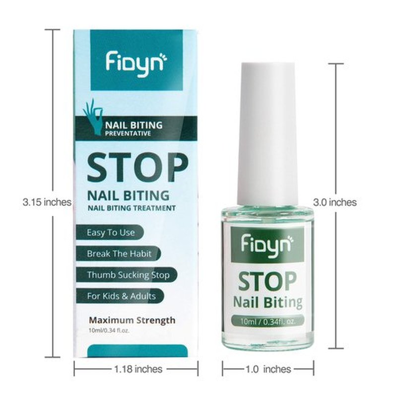Fidyn No Bite Nail Polish, Nail Biting Treatment with Bitter Polish to Help Quit Nail Biting For Life and Also Help Stop Thumb Sucking (10ml)