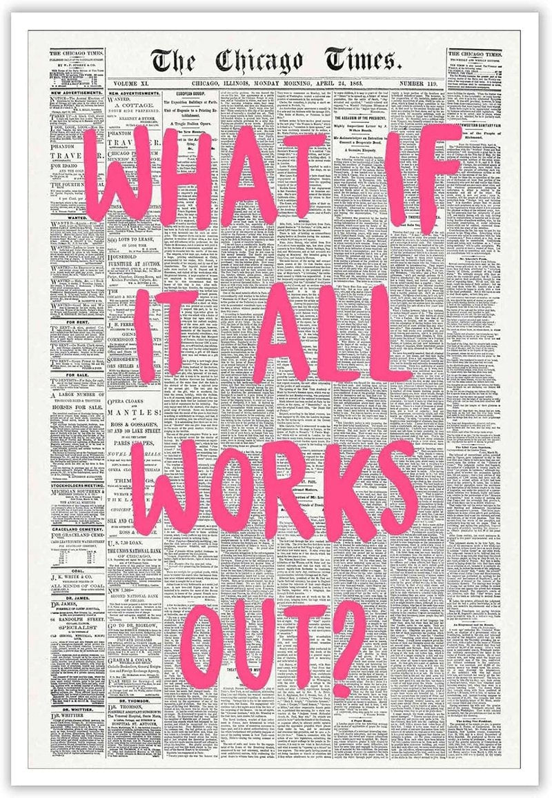 Drimiler Retro Newspaper Poster - Positive Affirming Quote Canvas Wall Art | 8x12in Unframed