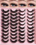 FARRED Lashes Wispy False Eyelashes 4 Styles Cat Eye Fake Lash Strips Big Fluffy Fox Strip Eyelash Pack 20 Pairs Natural Mink Cateye Lashes Natural Looking Wispies Easy Russian Eye Lash for Beginners