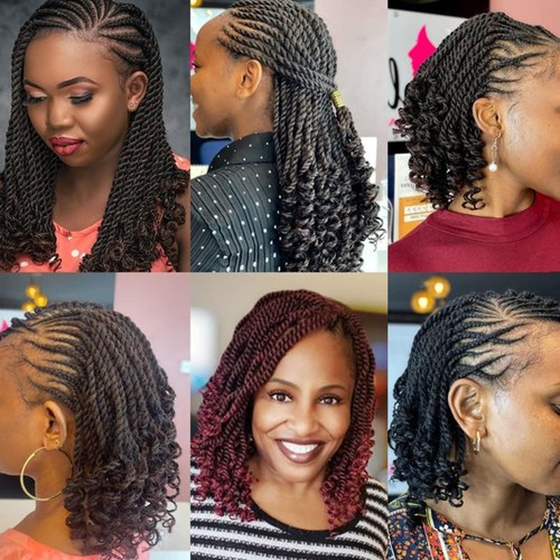Leeven 8 Inch Wavy Senegalese Twist Crochet Hair 8 Packs Ombre Grey Pre Looped Short Micro Twist with Curly Ends, Small Hanava Twist, Synthetic Crochet Braids for Women Girl Kids