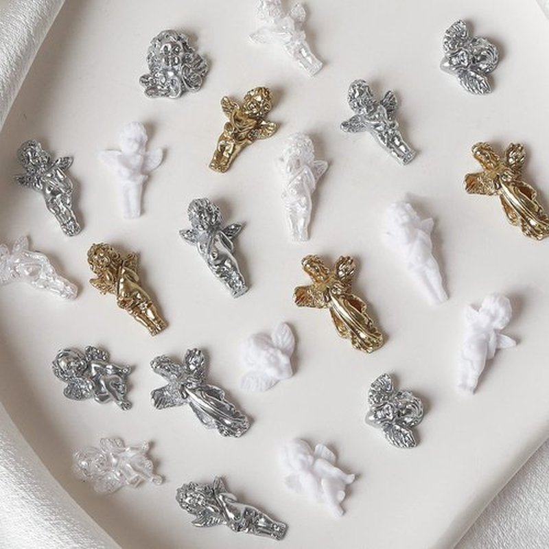 Angel Nail Art Decorations - 32Pcs 5D Love Cupid Resin Designs, Three-Dimensional Acrylic Nails Charms for Women Girls Manicure Art, DIY Jewelry Rhinestone Making Craft Supplies