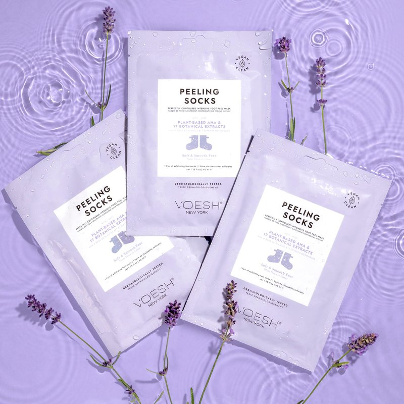 VOESH Peeling Socks Duo, Foot Peeling Mask, Intensive Foot Peel, Callus Remover, Exfoliating Foot Mask, Foot Peel for Dry Feet, Vegan K-Beauty Korean Skincare