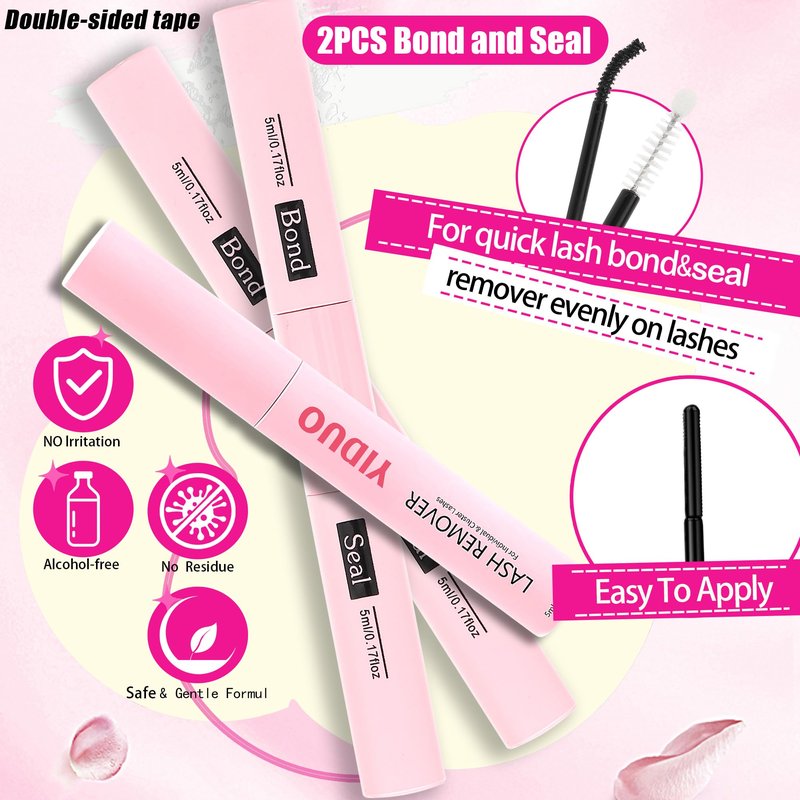 YIDUO Lash Cluster Kit Makeup Bag Set 1686pcs 40D+50D+60D+80D+100+Spikes+Bottom Full Eyelash Cluster Kit Volume Wispy DIY Lashes Extensions 10-20mm D Curl False Eyelash with 2X Bond&Seal DlY at Home