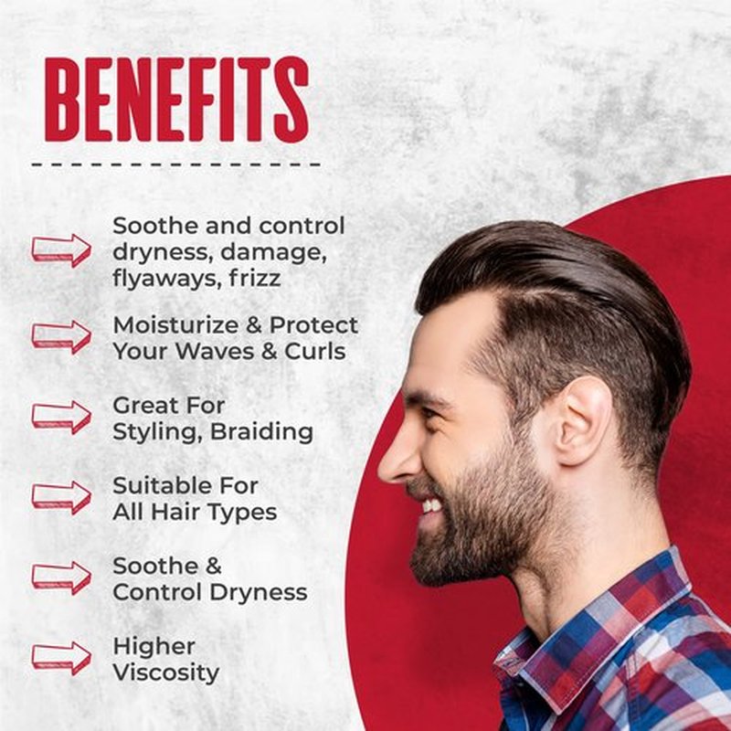 Ricky's Looks Mega Hold Styling Hair Gel for Curly, Frizzy, Straight, Wavy & Fine Hair - Flake Free, Strong Hold and Shine - For All Hair Types - Men & Women