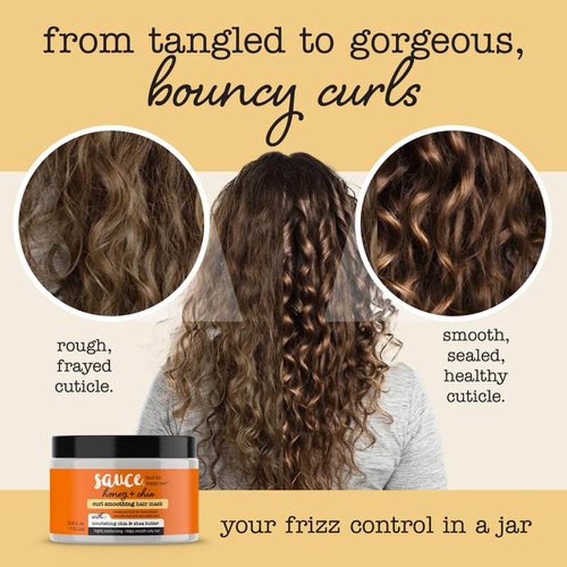 SAUCE BEAUTY Hair Mask, Honey Chia Smoothing Curl Mask for Dry Hair (10.5 Fl Oz) Hydrating, Anti Frizz Softener with Shea Butter, Honey & Chia for Naturally Curly, Wavy & Coily Hair Care