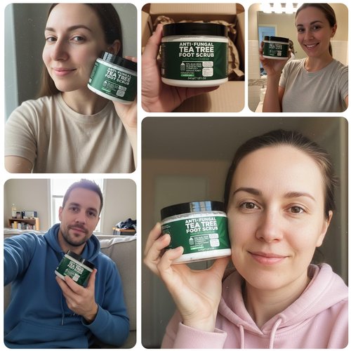Foot Scrub with Tea Tree Oil | Callus Remover For Feet | Exfoliating Scrub with Salicylic and Glycolic Acid for Dead Skin, Athlete’s Foot, Warts, Corns, Rashes, Foot Odor, Insect Bites and Foot Care