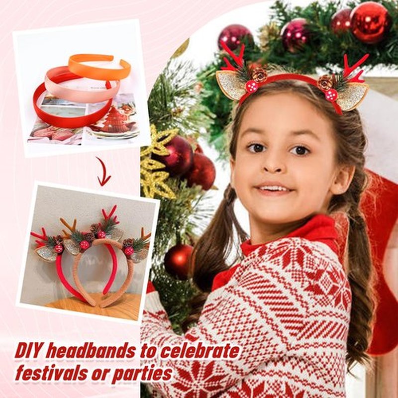 Cinaci 20 Pieces Candy Color Width 2cm/0.8" Plastic Headbands Satin Wrapped Blank Plain DIY Craft Project Headbands for Women Girls Teens Kids Hair Accessories