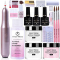 Acrylic Nail Kit with Drill: 20g Clear White Pink Acrylic Powder and Liquid Beginners Set - Professional Brushes Nail Tips Nail Supplies - Full Tools Extensions Starter for Women Home & Salon