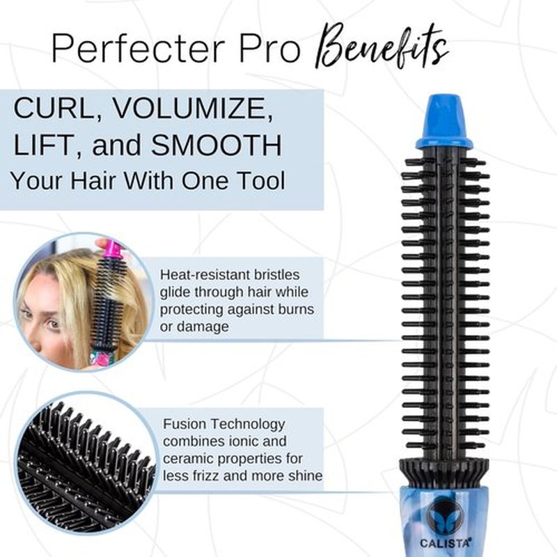 CALISTA Perfecter Pro Heated Round Brush - Lift, Volumize & Style Without Heat Damage | 1.5" Rose Gold for Long Hair