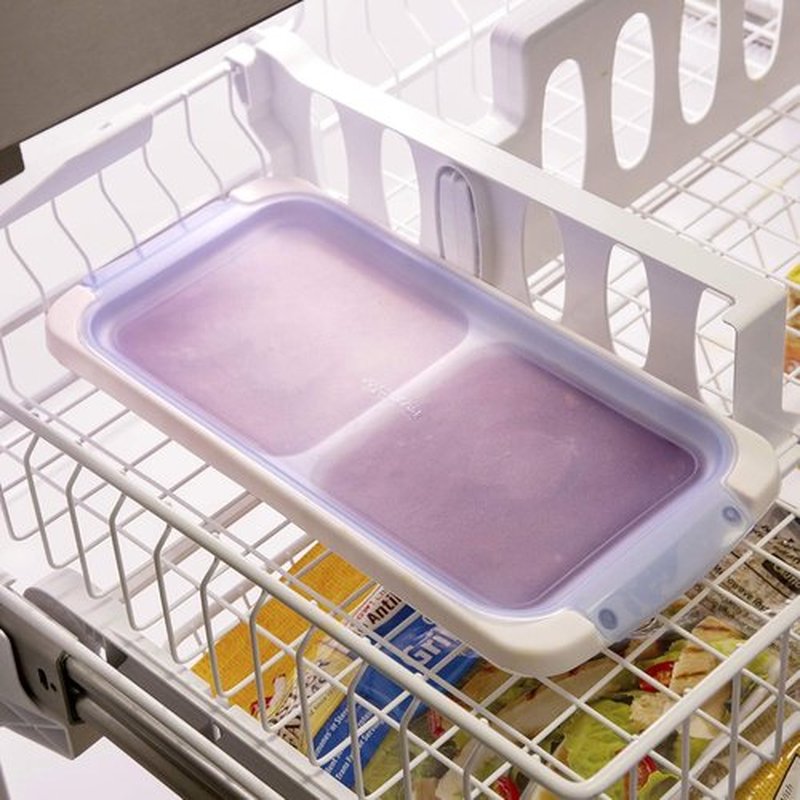 PrepWorks 1-Cup Food Storage Pod Tray - Dishwasher Safe with Silicone Lid | Blue & White, 4 Servings