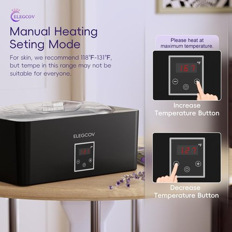 ELEGCOV Paraffin Wax Machine for Hand and Feet - Paraffin Wax Bath 4000ml Paraffin Wax Warmer Moisturizing Kit and Keep Warm Paraffin Hand Wax Machine • Everything in One Kit