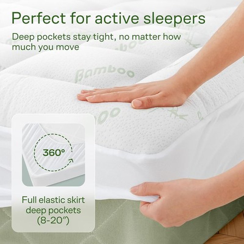 Niagara Sleep Solution Ultra Soft Mattress Topper - Bamboo Viscose Pillow Top for Back Pain Relief | California King Size, Sage