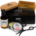 Beard Grooming Kit for Men, Beard Growth Kit with 100% Boar Beard Brush and Comb, Beard Trimming Set, Moisturizing Beard Oil and Balm, Beard Brush Kit - Beard Care Kit for Men Gift Set