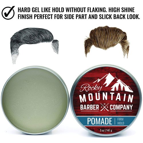 Rocky Mountain Barber Company Pomade for Men - 5 oz Classic Styling Product with Strong Hold & High Shine