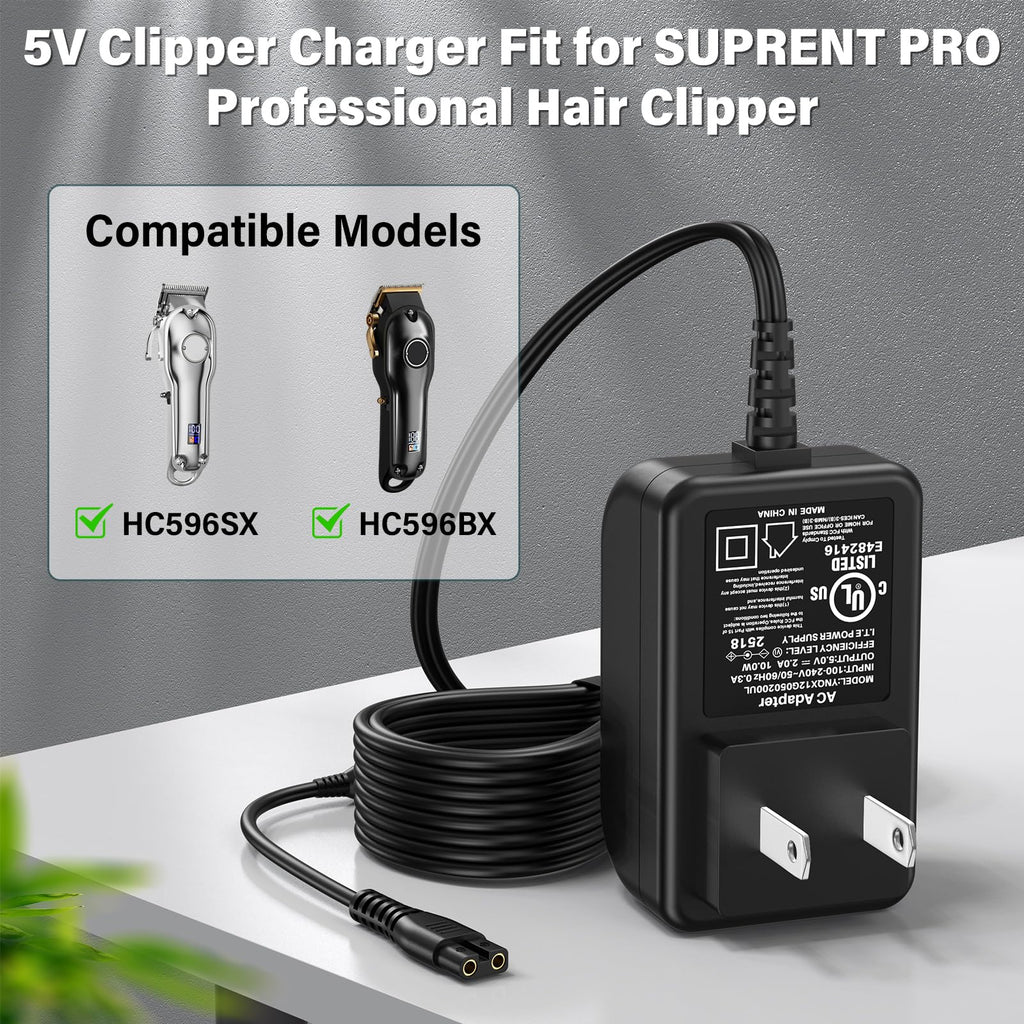5V Hair Clipper Charger Replacement Compatible with SUPRENT Pro Clipper