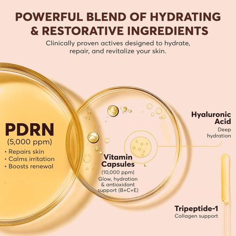 PDRN Salmon DNA Serum - Anti-Aging Hydrating Face Serum with Hyaluronic Acid & Vitamins - 1 Fl Oz